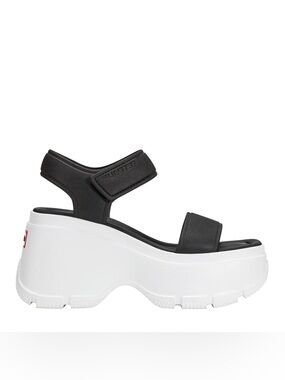 NWB Hunter Women's Abel Casual Platform Wedge Sandals Black Size 9M